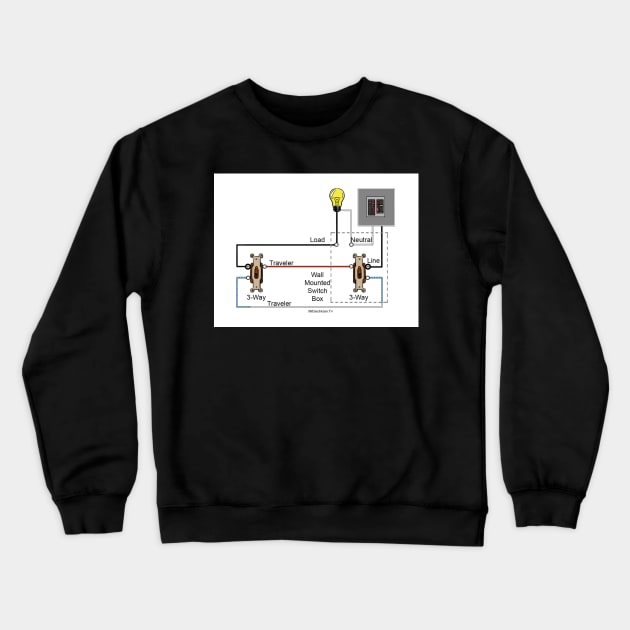 Three-Way Switch Wiring Diagram Line Load Same Box Crewneck Sweatshirt by MVdirector